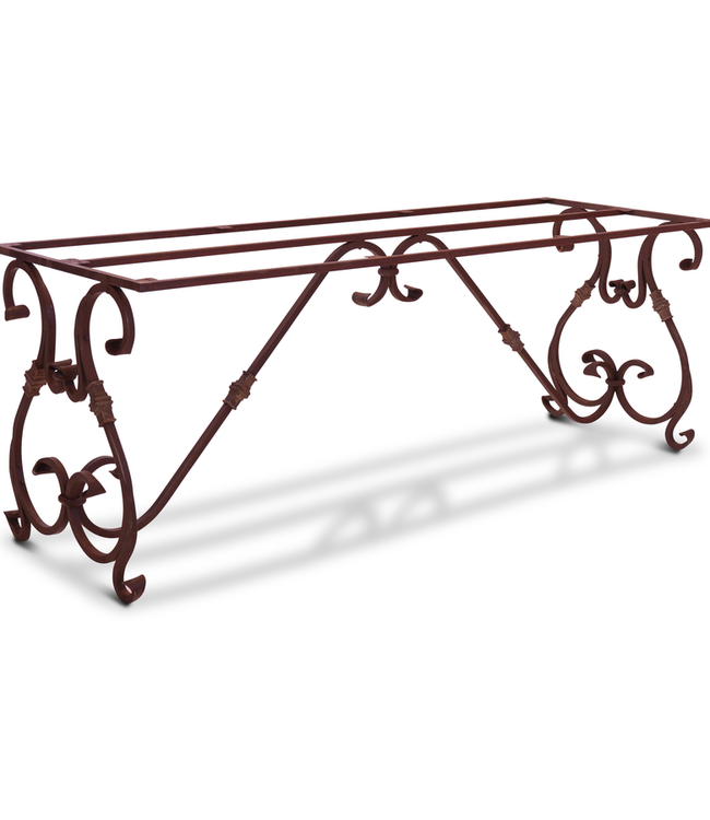 Rene Houtman IJzeren Tafelonderstel Krulpoten Tuintafel Cannes 200 x 70 cm