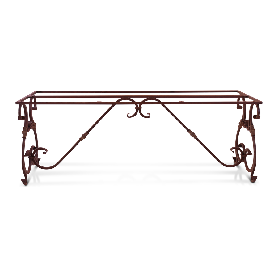 Rene Houtman IJzeren Tafelonderstel Krulpoten Tuintafel Cannes 200 x 70 cm