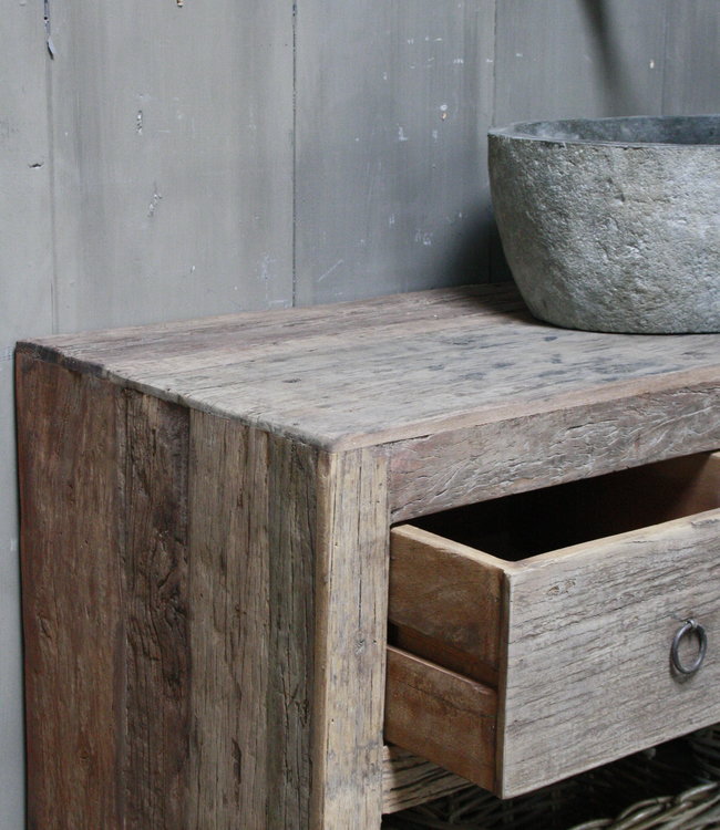 Rene Houtman Landelijk badkamermeubel met lades en planken 120 cm