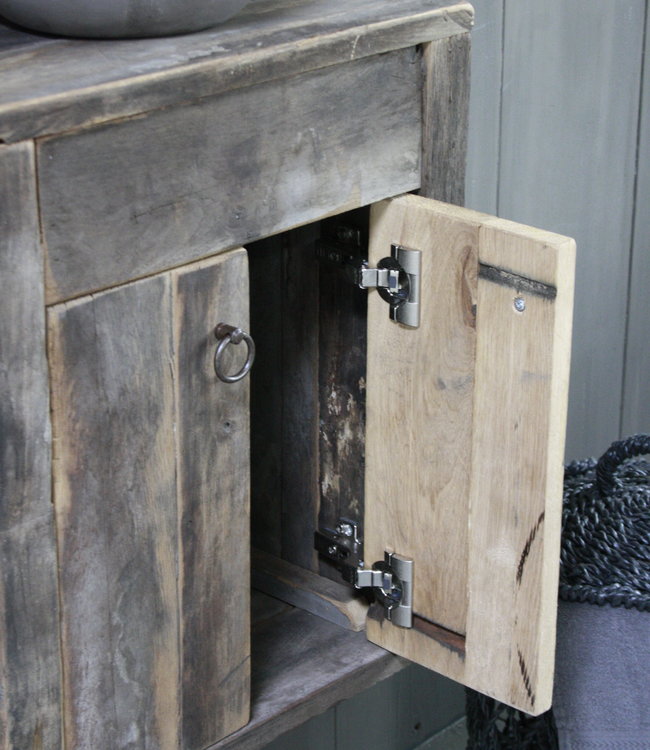 Rene Houtman Zwevend Landelijk Oud eikenhouten Wagondelen Fonteinmeubel Zwevend Grijs