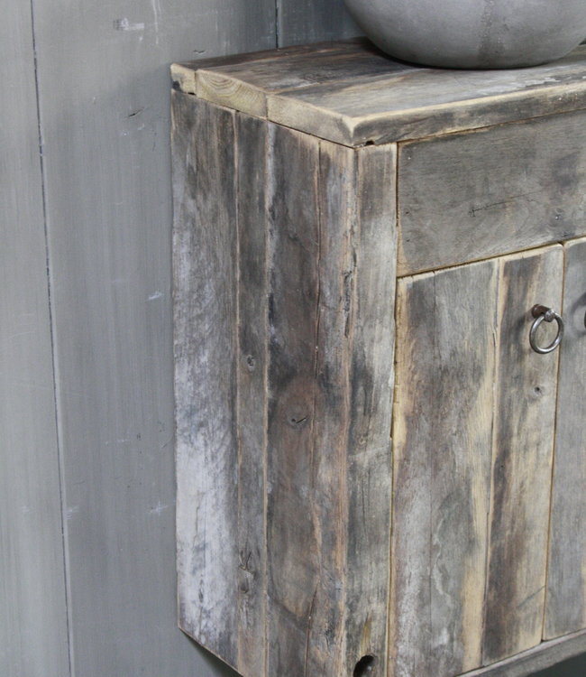 Rene Houtman Zwevend Landelijk Oud eikenhouten Wagondelen Fonteinmeubel Zwevend Grijs