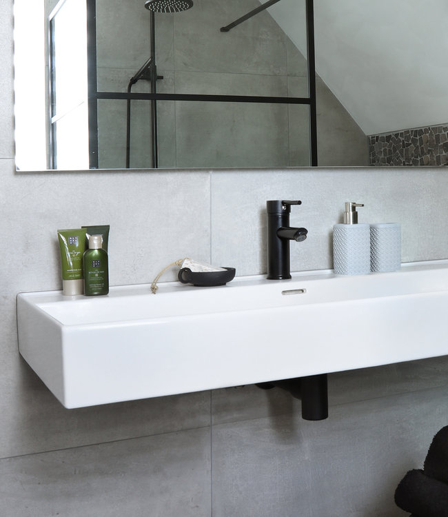 Differnz Accessoires Set Toilet Badkamer Grijs Wafel