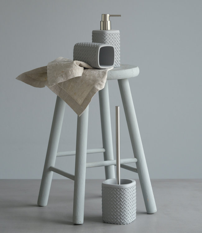 Differnz Accessoires Set Toilet Badkamer Grijs Wafel