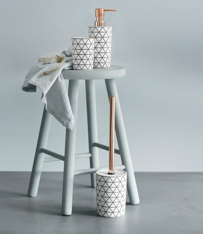 Differnz Accessoires Set Toilet Badkamer Pastille Wit