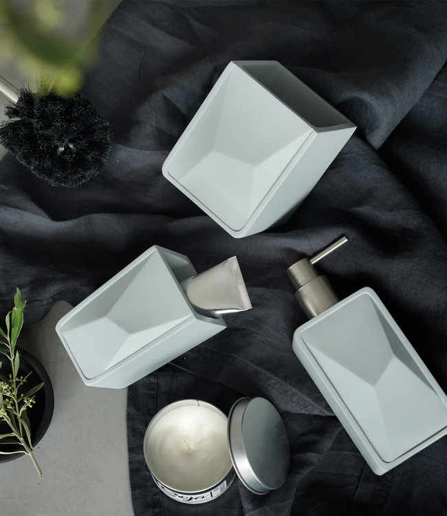 Differnz Accessoires Set Toilet Badkamer Graphic Grijs