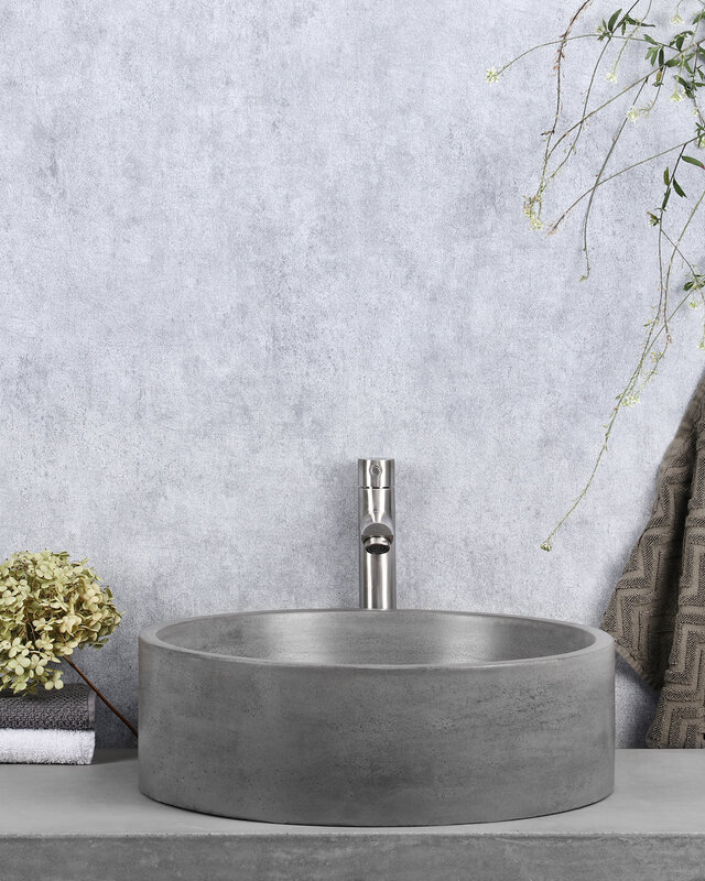 Differnz Wastafel Beton Donkergrijs Rond 42x42x13 cm
