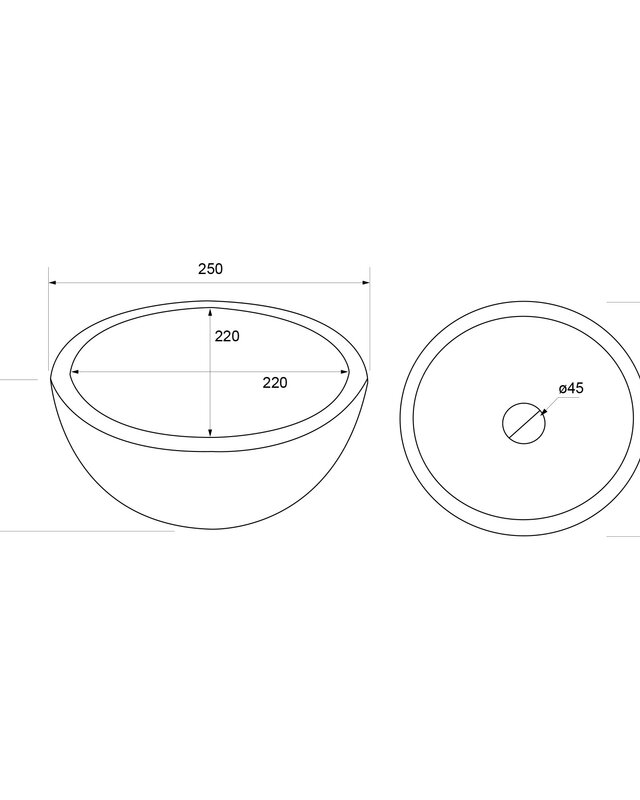 Differnz Waskom Beton Donkergrijs Rond 25x25x11.5 cm