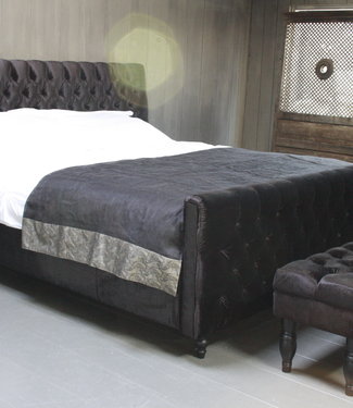 Rene Houtman Darlton Deluxe Ledikant Gecapitonneerd Velvet Dark