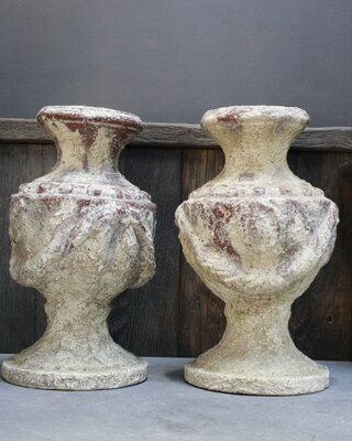 Rene Houtman PTMD Vazen Oud Steen 36x22 cm set van 2