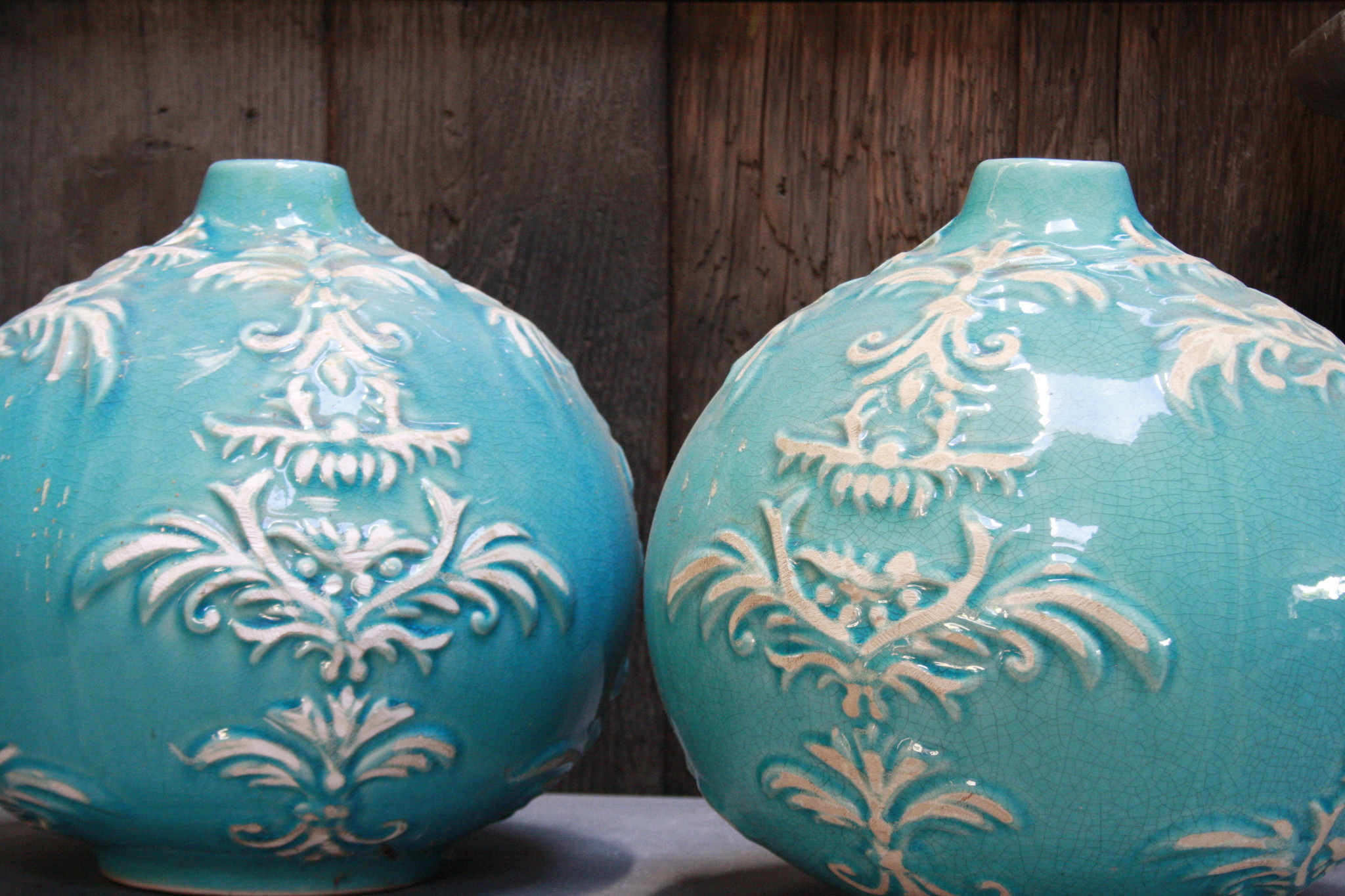 Rene Houtman PTMD blauw vaasje Steen L26xB24 cm