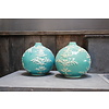 PTMD  blauw vaasje Steen L26xB24 cm