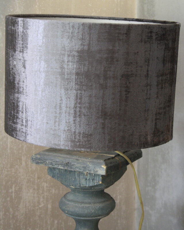 Aura Peeperkorn Balusterlamp Oud Hout Groen + kap 60 cm