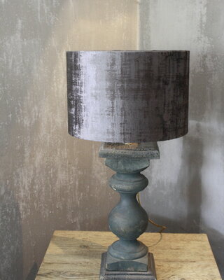 Aura Peeperkorn Balusterlamp Oud Hout Groen + kap 60 cm
