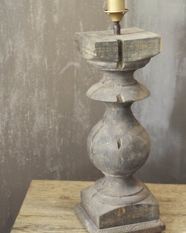 Aura Peeperkorn Balusterlamp Oud Hout L65 cm Grijs