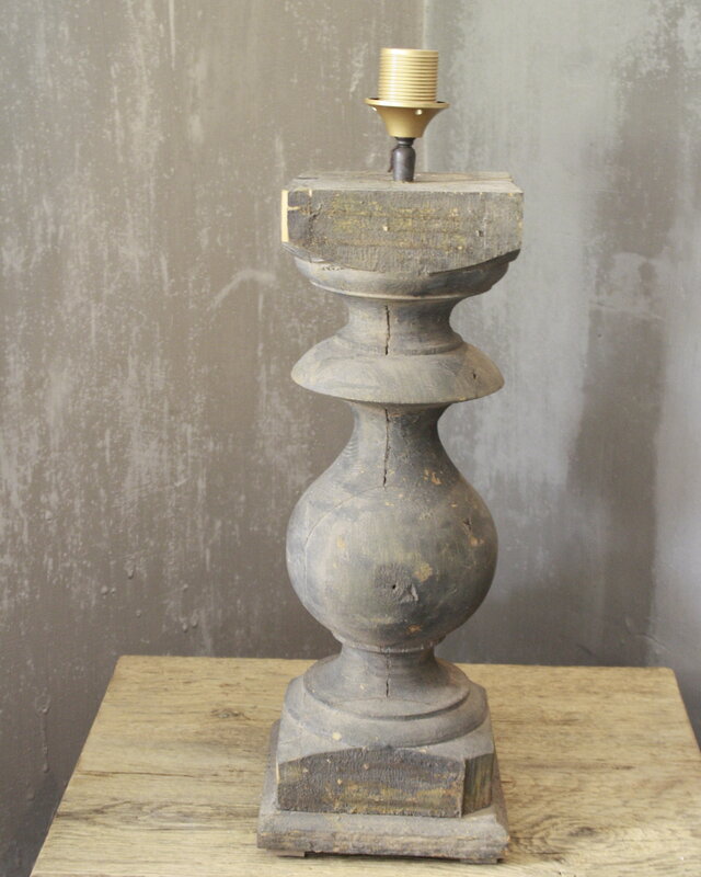 Aura Peeperkorn Balusterlamp Oud Hout L65 cm Grijs