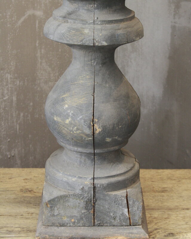 Aura Peeperkorn Balusterlamp Oud Hout Robuust 65 cm