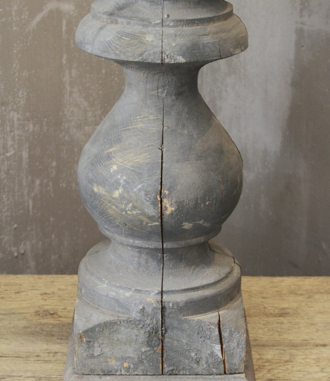 Aura Peeperkorn Balusterlamp Oud Hout Robuust 65 cm