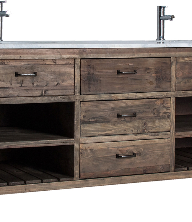 Rene Houtman Alisa Wastafel Gerecycled Grenenhout 160 cm Marmer