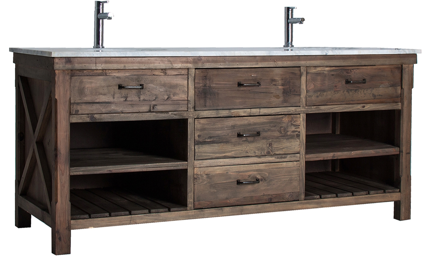 Rene Houtman Alisa Wastafel Gerecycled Grenenhout 160 cm Marmer