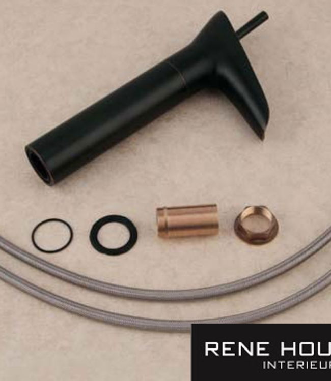 Rene Houtman Watervalkraan Zwart met Brons Toilet 32,5 cm