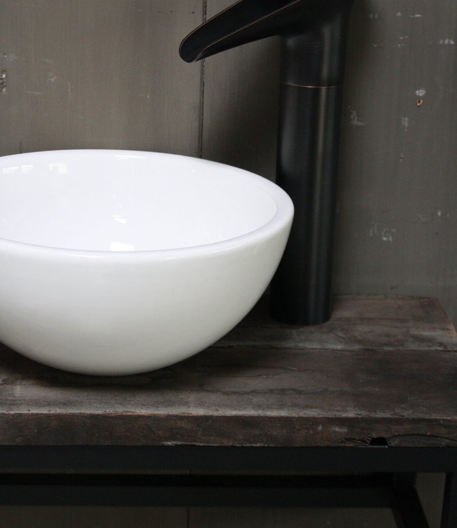 Rene Houtman Boris fonteinmeubelset wit incl. hoge kraan zwart