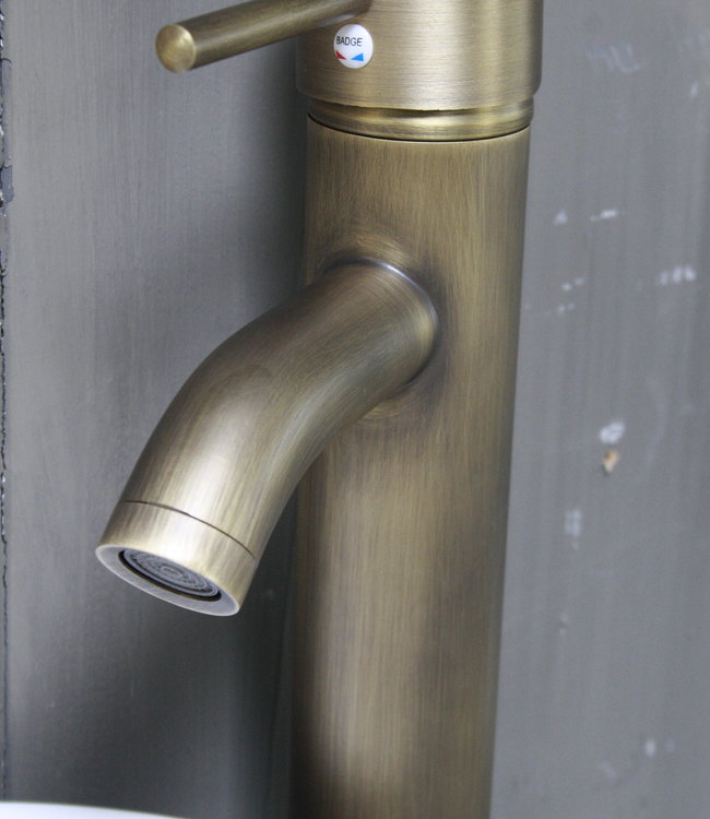 Rene Houtman Boris fonteinmeubelset wit incl. hoge kraan brons