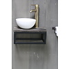 Boris fonteinmeubelset wit incl. hoge kraan brons