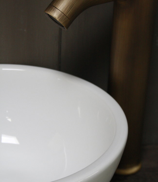 Rene Houtman Boris fonteinmeubelset wit incl. hoge kraan brons