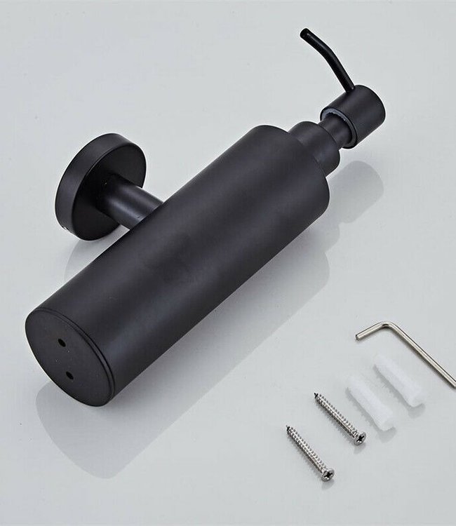 Rene Houtman Zwarte zeepdispenser muurbevestiging RVS