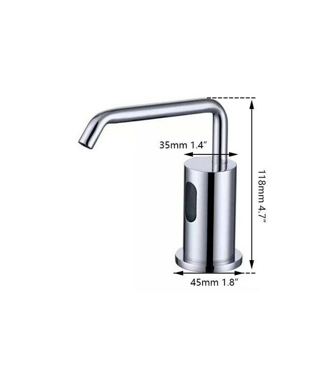 Rene Houtman Inbouw chroom sensor zeepdispenser
