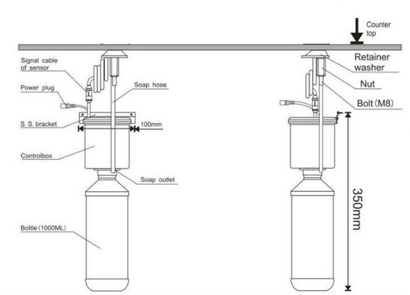 Rene Houtman Inbouw chroom sensor zeepdispenser