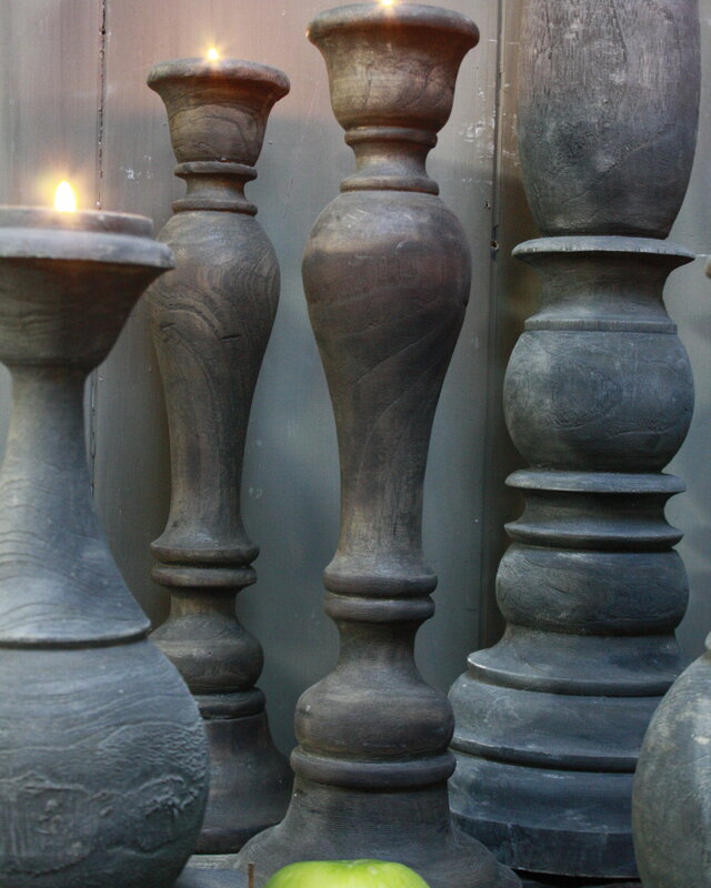 Rene Houtman Kaarsenstandaard Hout Nepalees 40 cm