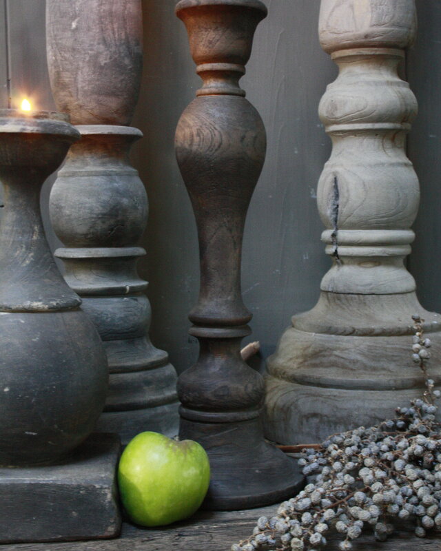 Rene Houtman Kaarsenstandaard Hout Nepalees 40 cm
