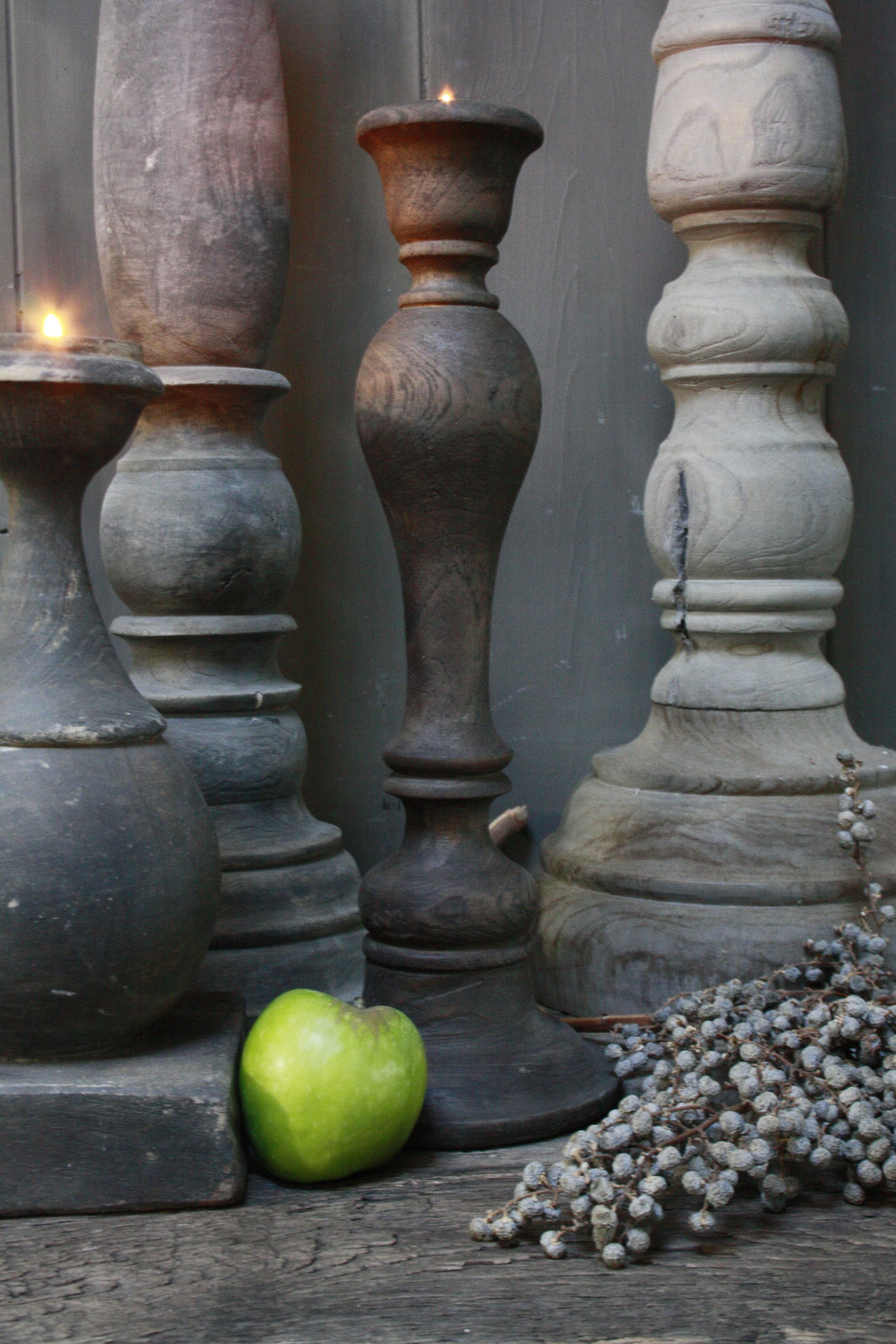 Rene Houtman Kaarsenstandaard Hout Nepalees 40 cm