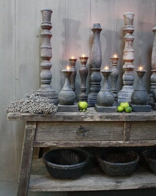 Rene Houtman Kaarsenstandaard Hout Nepalees 40 cm