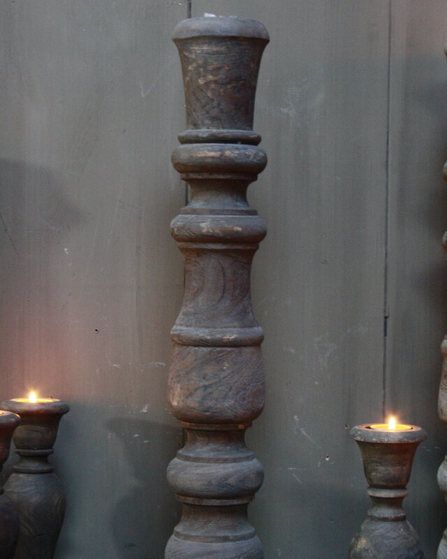 Rene Houtman Kaarsenstandaard Hout Nepalees 80 cm