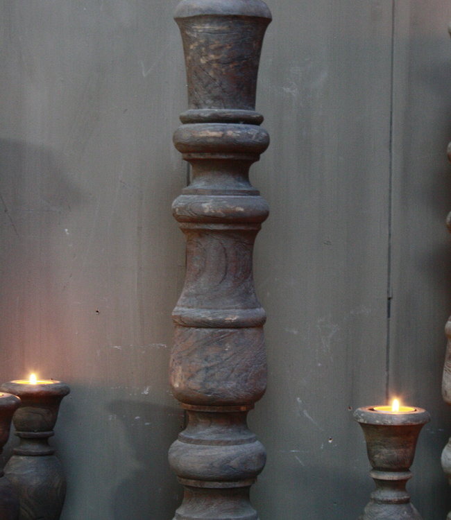 Rene Houtman Kaarsenstandaard Hout Nepalees 80 cm