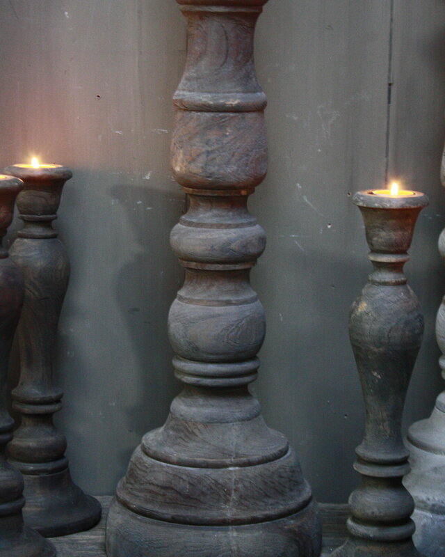Rene Houtman Kaarsenstandaard Hout Nepalees 80 cm