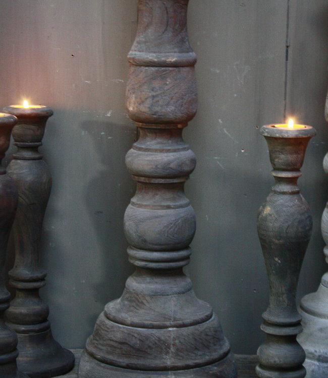 Rene Houtman Kaarsenstandaard Hout Nepalees 80 cm