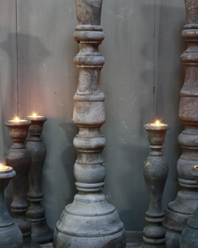 Rene Houtman Kaarsenstandaard Hout Nepalees 80 cm