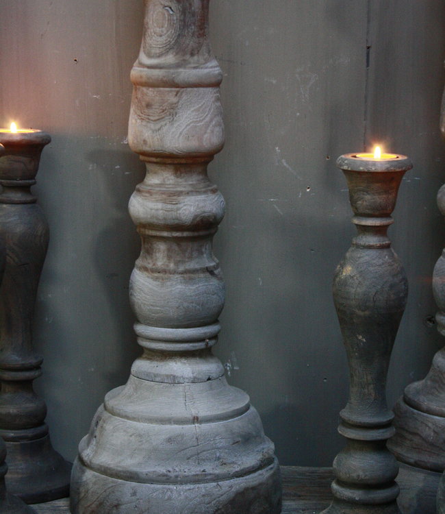 Rene Houtman Kaarsenstandaard Hout Nepalees 80 cm