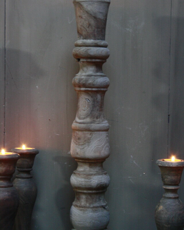 Rene Houtman Kaarsenstandaard Hout Nepalees 80 cm