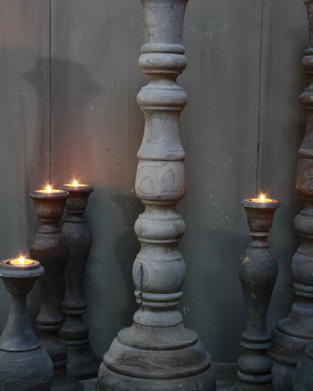 Rene Houtman Kaarsenstandaard Hout Nepalees 80 cm