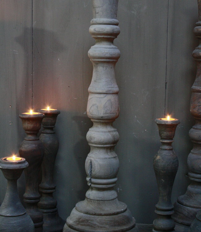 Rene Houtman Kaarsenstandaard Hout Nepalees 80 cm