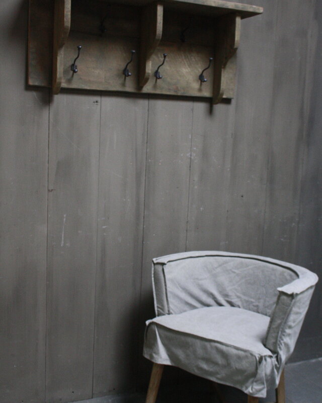 Rene Houtman Kapstok oud teak hout 6 haaks 100 x 40 cm