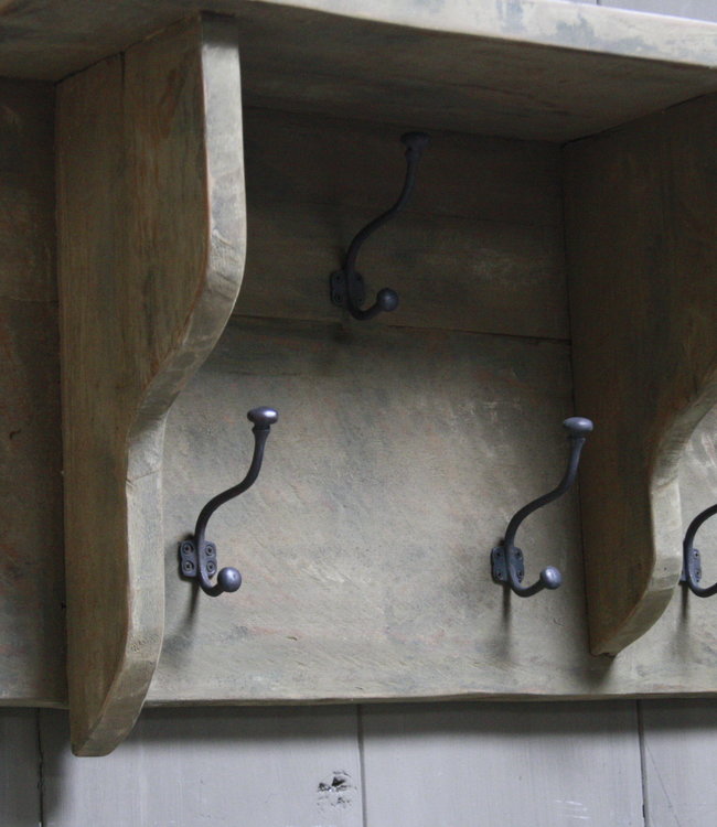 Rene Houtman Kapstok oud teak hout 6 haaks 100 x 40 cm