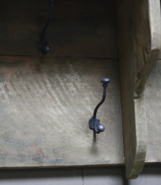 Rene Houtman Kapstok oud teak hout 6 haaks 100 x 40 cm