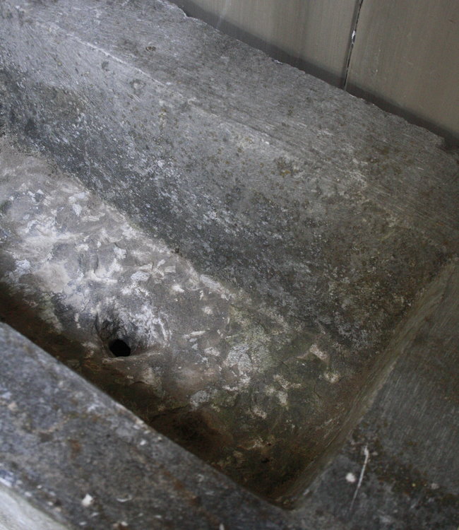 Rene Houtman Geesje toiletmeubel oud eiken + natuurstenen bak 90 cm