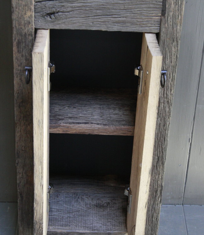 Rene Houtman Geesje toiletmeubel oud eiken + natuurstenen bak 90 cm