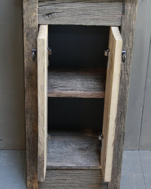 Rene Houtman Geesje toiletmeubel oud eiken + gefrijnde bak 90 cm